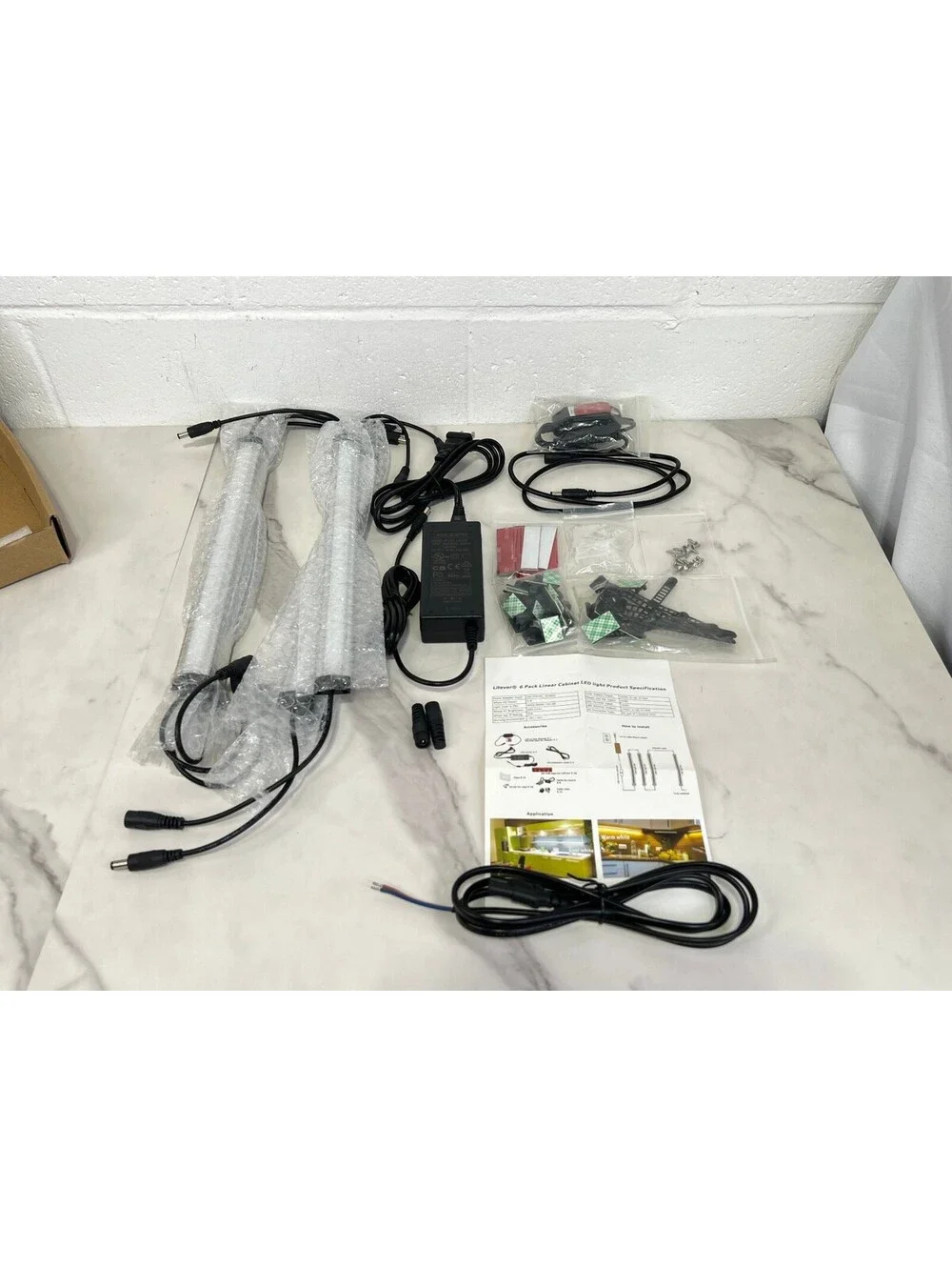 Litever 6 Pack Linear Cabinet LED Light Kit 31W 3000K/5000K CRI>80
